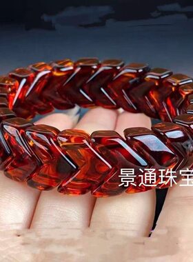 天然琥珀血珀手链男女款血珀手串情侣款血珀手链
