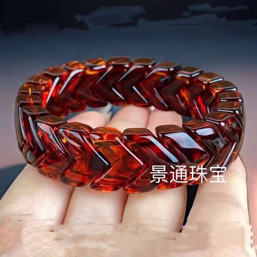 天然琥珀血珀手链男女款血珀手串情侣款血珀手链