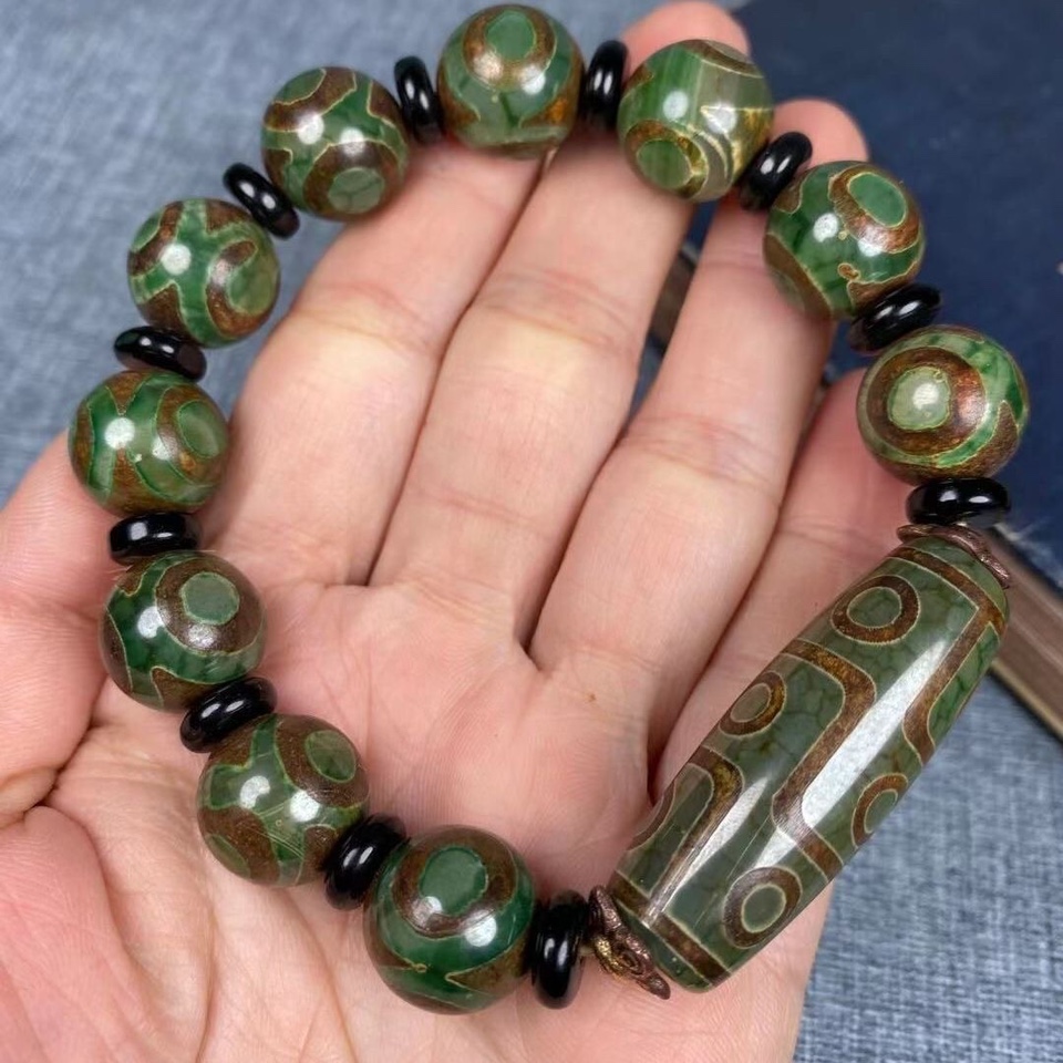 西藏传世天珠真品三九眼手串手链转运珠玛瑙男女手串老天珠手链