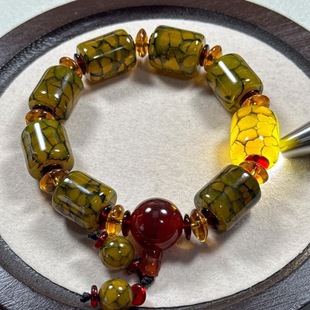 正品藏式经脉龙纹路路通玛瑙手链路路皆通时尚大气