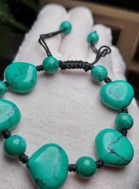 纯手工编织绿松石手串珠简约时尚手盘珠手链男女同款厂家