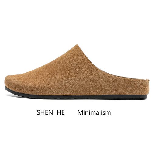 SHENHE绅禾老钱风穆勒拖鞋男夏季外穿一脚蹬男士包头勃肯软底半拖