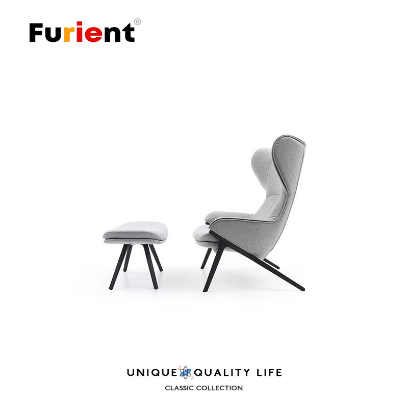 Furient创意设计师家具 P22 chair and ottoman进口羊绒布沙发椅