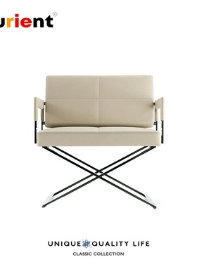 Furient设计师家具 leather easy chair/皮革简易椅 金属休闲椅