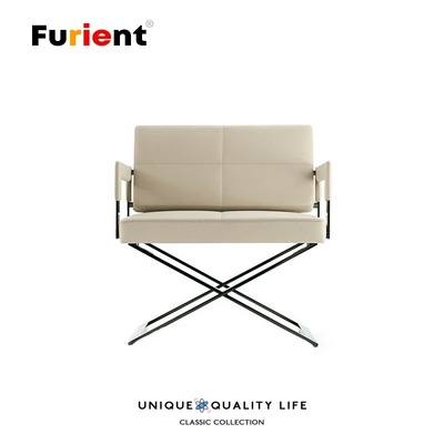 Furient设计师家具 leather easy chair/皮革简易椅 金属休闲椅