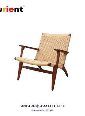 Furient创意设计师家具 paddle chair划桨椅 中式编织实木躺椅