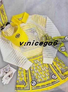 韩国代购UTAA 24年GOLF高端高尔夫户外防晒休闲空顶蝴蝶结帽