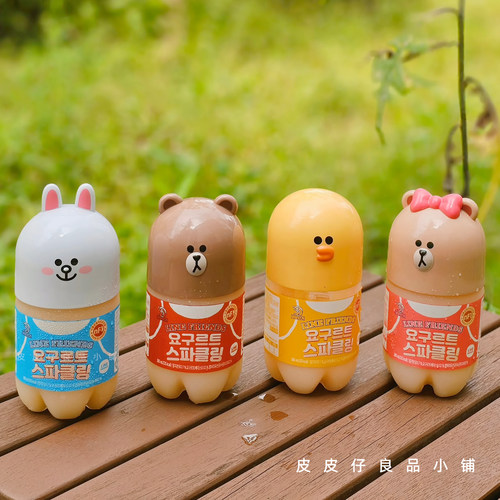 3瓶包邮 Line friends可爱暴击！韩国人气乳酸菌汽水饮料食玩推荐