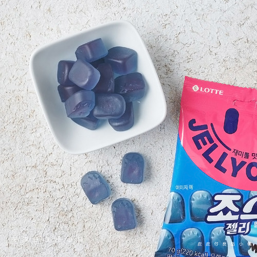3件包邮 韩国LOTTE乐天JELLYCIOUS鲨鱼造型葡萄味软糖可爱糖果零