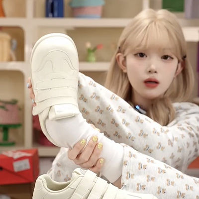 BTBC【奶油泡泡】魔术贴板鞋2026年春季新款休闲百搭板鞋小白鞋女