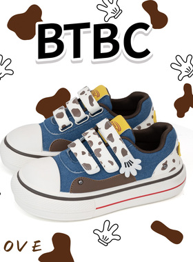 BTBC·【胡迪牛仔】2026年春款厚底魔术贴板鞋休闲百搭增高鞋女鞋