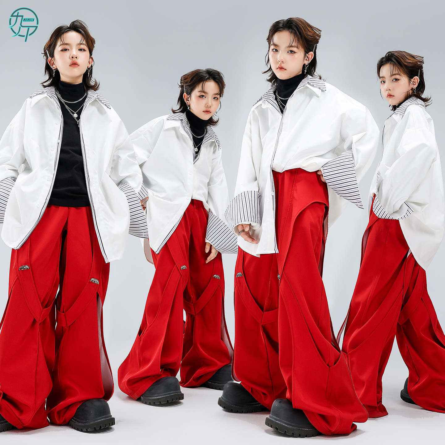 儿童潮酷嘻哈街舞架子鼓表演出服