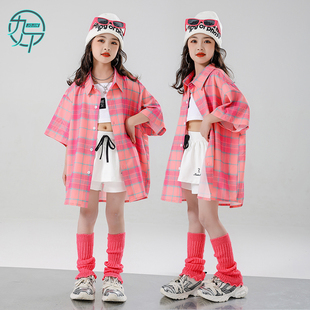 女童jazz爵士舞服韩版女团甜酷衬衫舞台演出服女孩子街舞现代舞服