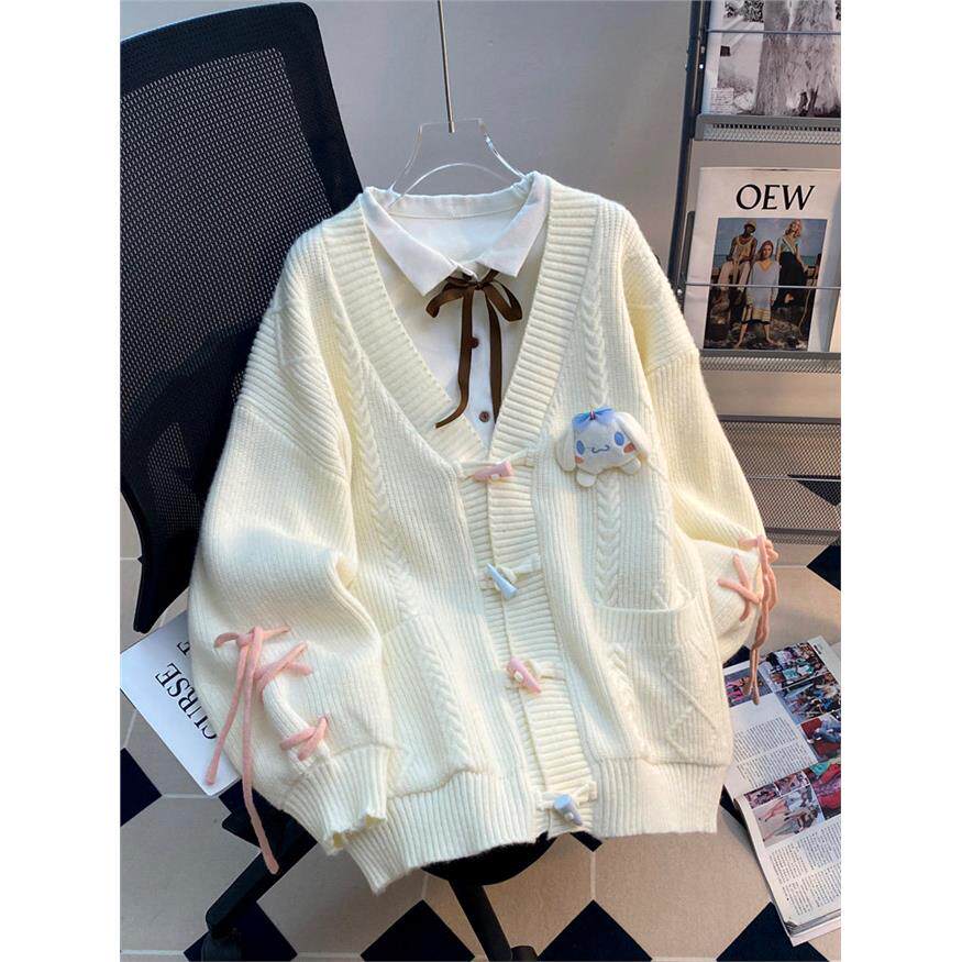 慵懒风宽松毛衣外套女2025秋冬新款软糯减龄日系学院风针织衫开衫