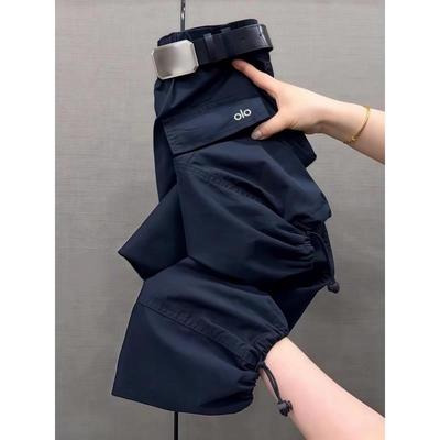 2025年秋季新款大码女装显瘦百搭休闲裤宽松哈伦裤九分束脚工装裤