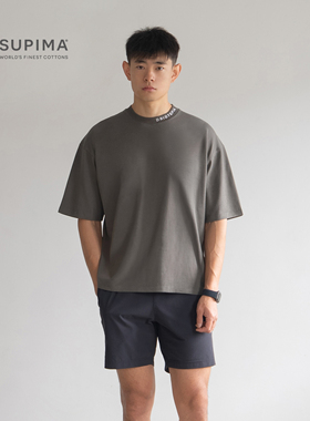 DRIOTOPIA2024夏季新品supima双纱短袖男宽松透气运动纯棉T恤