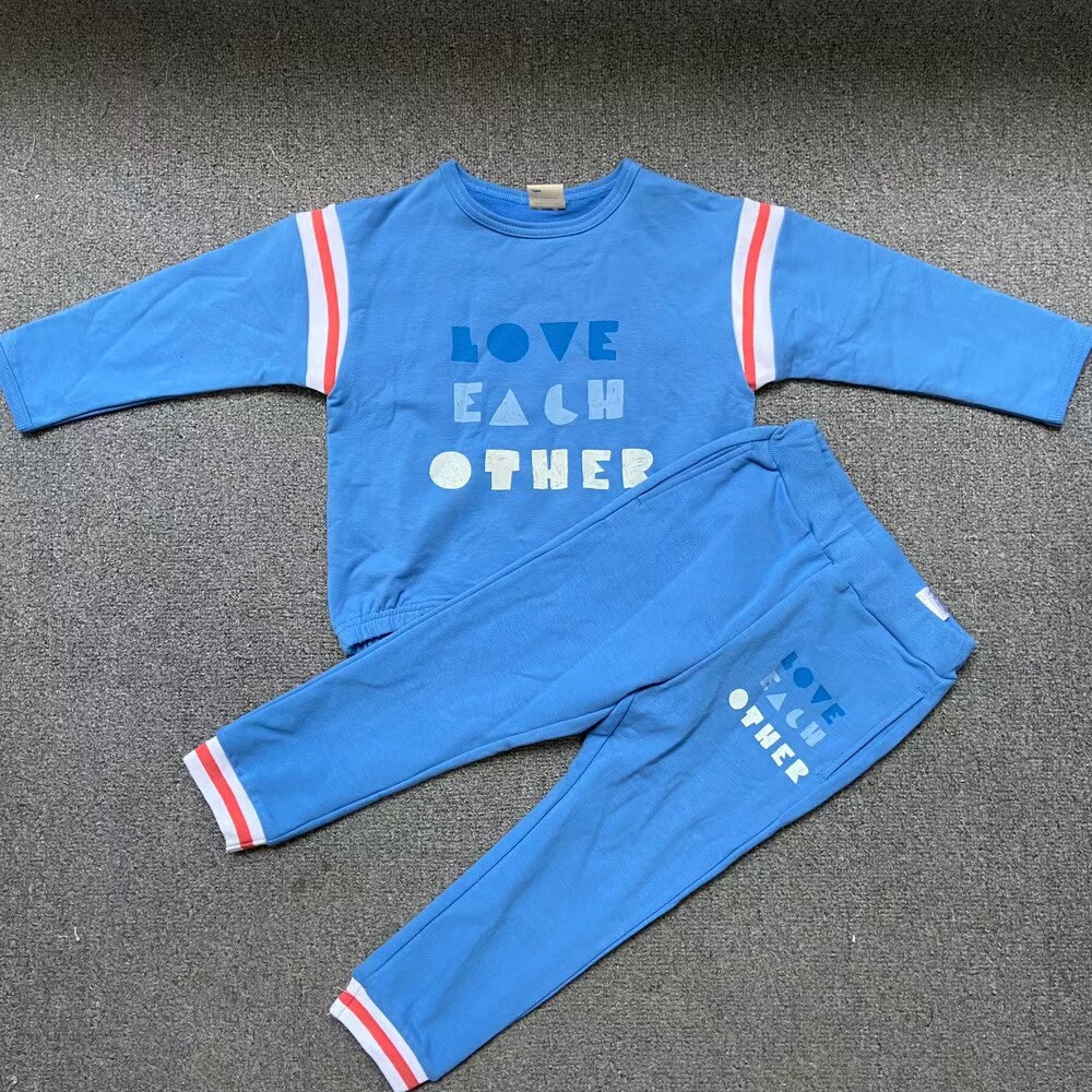 4件7折 韩单韩版denim in the box外贸童装卫衣卫裤两件运动套装