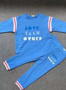4件7折 韩单韩版denim in the box外贸童装卫衣卫裤两件运动套装