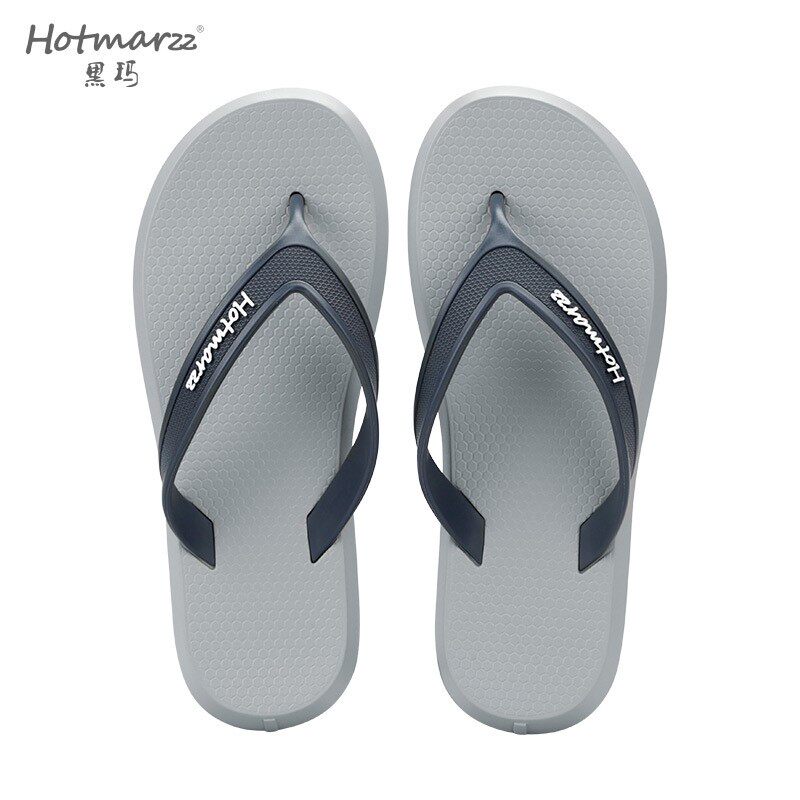 Hotmarzz黑玛人字拖男防滑外穿室外洗澡男士沙滩海边旅游拖鞋夏天