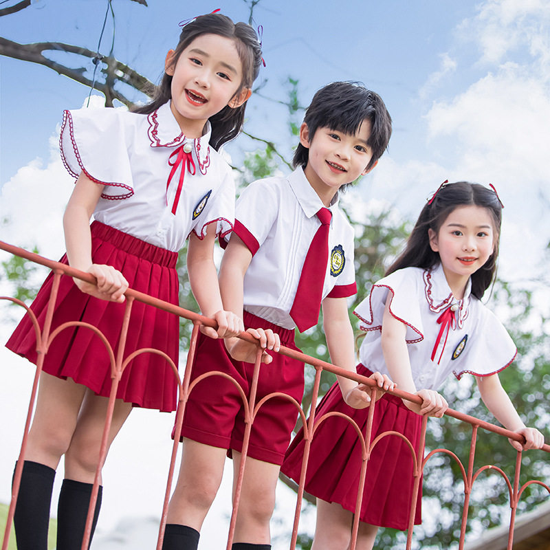 小学生校服英伦风夏季班服套装幼儿园园服六一儿童演出服主持表演