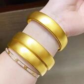 霸气妈妈镯送礼物 素圈手镯女古法轮胎手环爆款 正品 金包银贵妃宽版