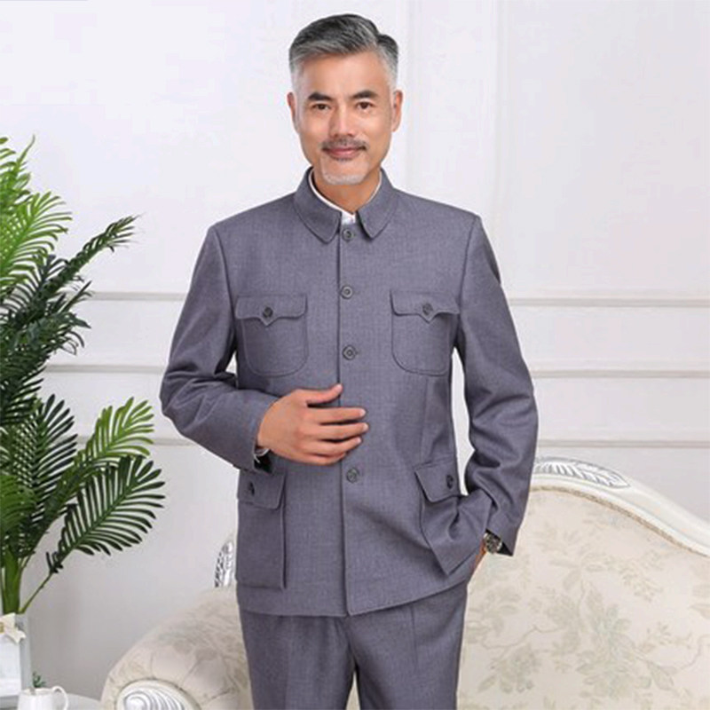 百力尼春夏中老年中山裝男士套裝老年人中山服外套衣服爺爺爸爸服在類目 男裝, 民族服裝中 - 來自Buy2taobao.com提供專業的淘寶代購服務