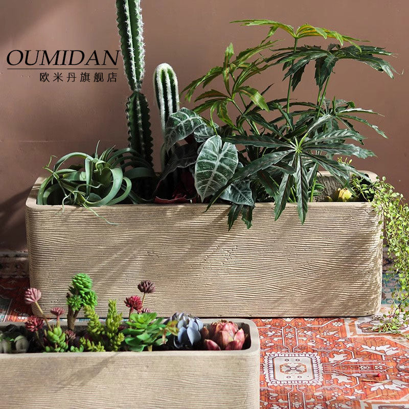 北欧长方形花盆镁泥长条花槽多肉盆别墅阳台商场庭院造景植物花器,鲜花速递/花卉仿真/绿植园艺,花盆,淘宝优惠券,粉丝福利购,淘宝优惠卷