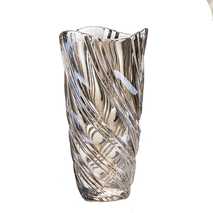 美式轻奢琉光水晶玻璃花瓶客厅样板间酒店插花装饰器皿摆件工艺品
