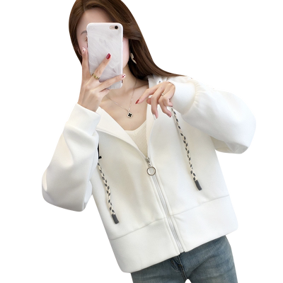 连帽字母拉链卫衣外套