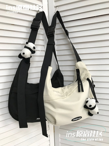 原创小众ins日系工装风斜挎包潮