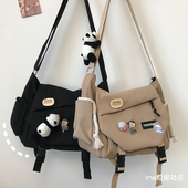 韩国ins日系大容量工装 斜挎包男女大学生上课包原宿韩版 百搭单肩