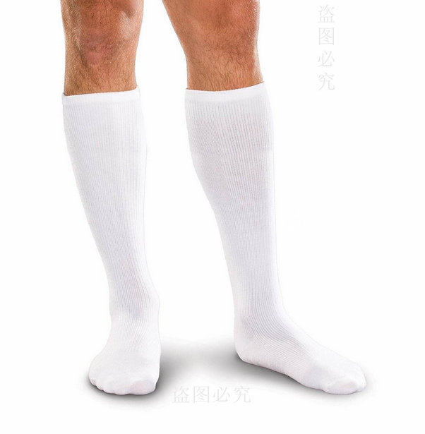3双白色男长袜及膝下纯棉男生中长高筒袜子潮流日系学院风