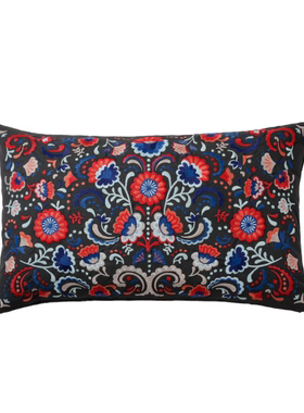 斯果孔 靠垫抱枕刺绣鸭毛深灰色40x65cm宜家国内代购