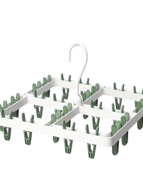 斯利波 带24个晒衣夹的晾衣架家用内衣袜子夹子绿色宜家国内代购