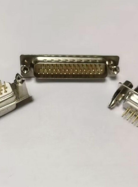 全铜镀金 D-SUB串口插座 DP-9P 针 公头 白胶芯 焊板式 带鱼叉