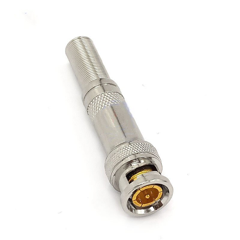 免焊滚花BNC接头Q9头镀金铜针 同轴线视频监控传输 BNC连接器转接