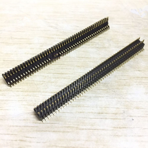 排针1.27X2.54MM间距 双排贴针 2*50PIN 双排贴片针镀金SMT