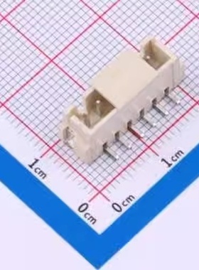 1x6P线对板针座HCZZ0514-6 封装SMDP=2.54mm间距2.54mm立贴XH米色