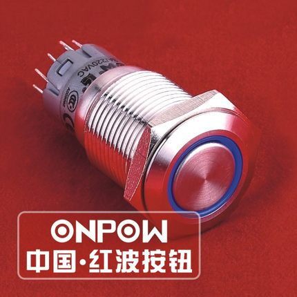 红波按钮金属LAS1GQ22-11E不锈钢启动按钮电脑开机机床车间安检用