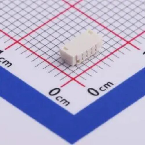 1x4P 间距:0.8mm 卧贴 线对板针座 M0800RS-04-GN UL94V-0 磷青铜