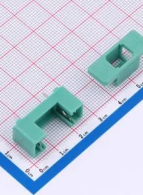 两件套 保险丝夹5*20绿色 保险丝座(盒) PTF-76 封装 P=14mm
