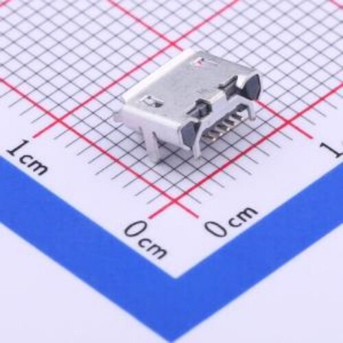 USB连接器 Micro-B 母 卧贴 MicroXNJ 封装：SMD 小牛角卷边编带