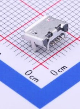 USB连接器 Micro-B 母 卧贴 MicroXNJ 封装：SMD 小牛角卷边编带