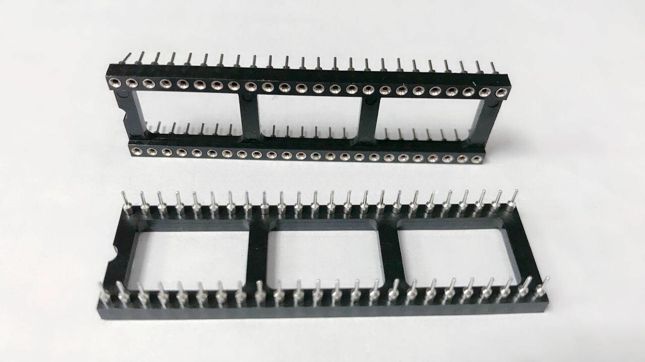 圆孔IC-48P 间距2.54mm IC座 宽体 环保 IC插座 48P镀金圆孔插座