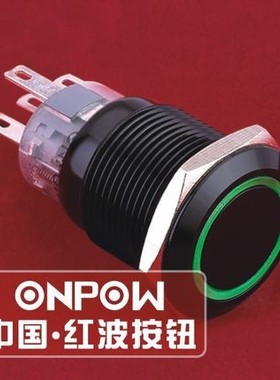 中国红波LAS2GQF-11E/A 金属黑色外壳自锁按钮带灯 复位带灯按钮