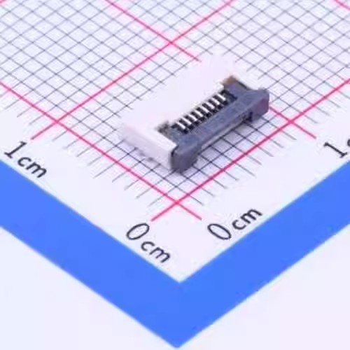 FFC/FPC连接器AFC01-S08FCA-00 卧贴SMD间距0.5mmP数8P翻盖式下接