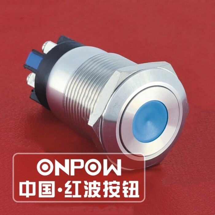 ONPOW中国红波.LAS1GQ-11ZD/LS不锈钢自锁带灯机器设备开关安检用