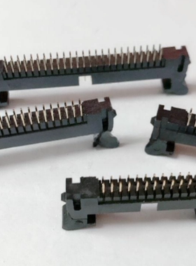 牛角插座 IDC DC2-20PS 2*10 间距2.0mm 直脚 卡勾式 插板式 黑色