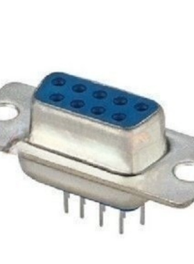 D-SUB串口插座 DP-9P 细孔 母座 焊板式 兰胶芯 无铆钉