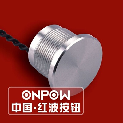 ONPOW欧宝龙中国红波开关PS223P10Y/NT1金属压电陶瓷开关按压开关